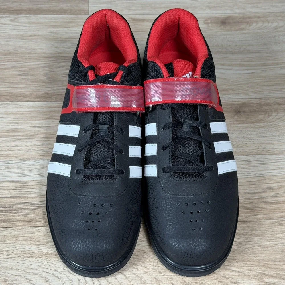 Adidas Powerlift 2 Shoes Men Size 11 Black Red Training Weightlifting Gym Q33821